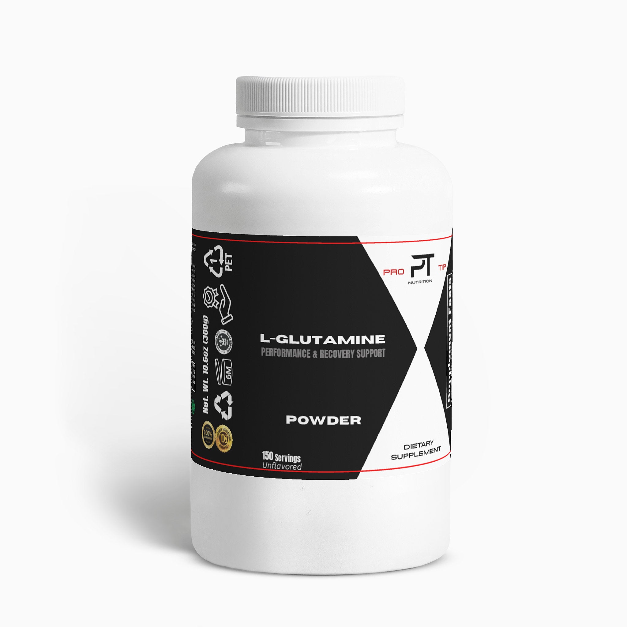 Pro Tip L-Glutamine Powder | Essential Amino Acids | Unflavored | 150 Servings - Pro Tip Nutritional Supplements