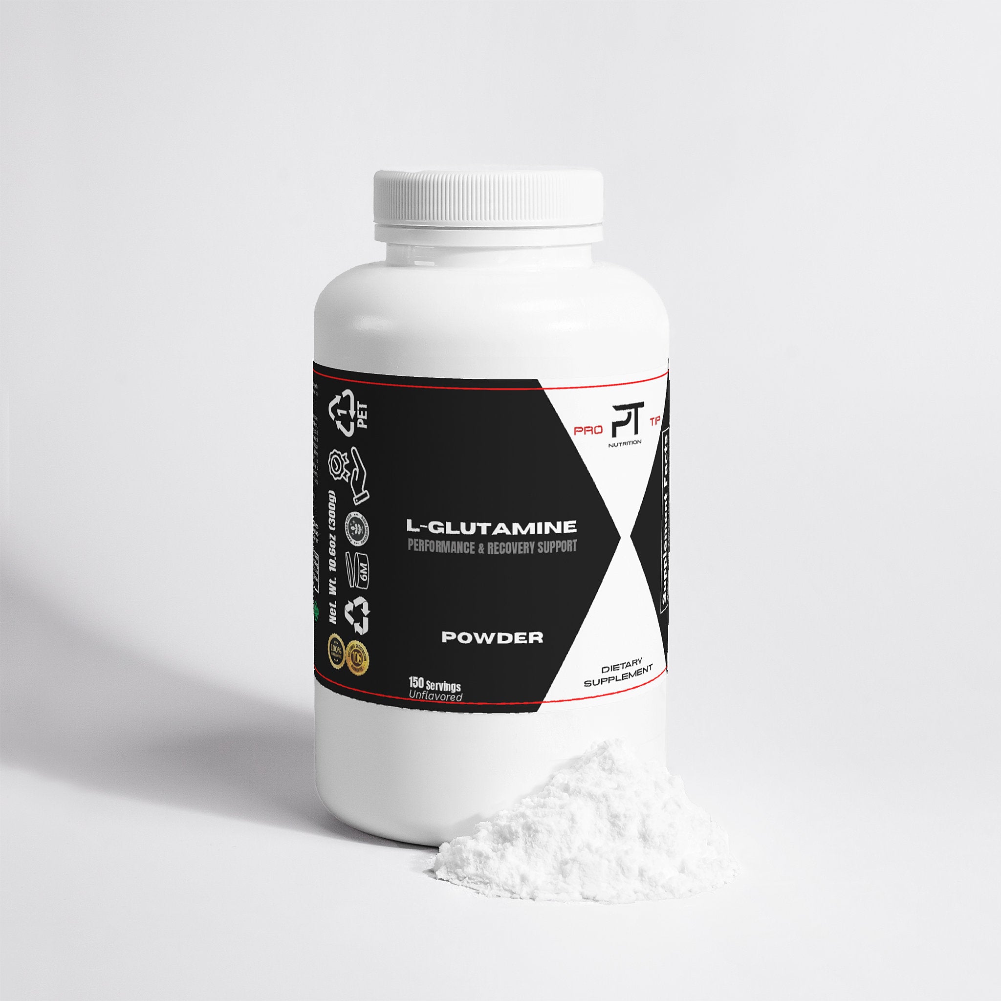 Pro Tip L-Glutamine Powder | Essential Amino Acids | Unflavored | 150 Servings - Pro Tip Nutritional Supplements