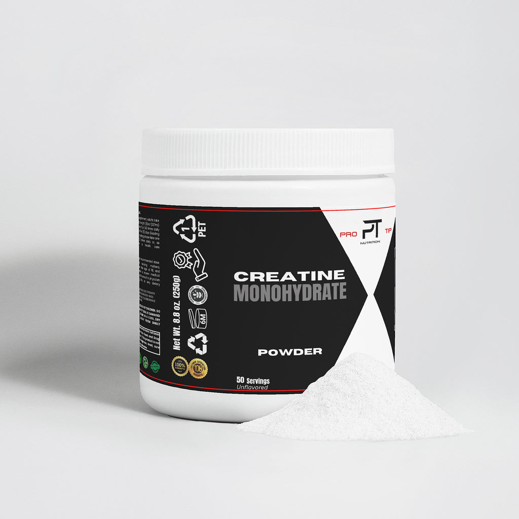 Pro Tip Creatine Monohydrate | 100% Pure Drink Mix | Unflavored | 50 Servings - Pro Tip Nutritional Supplements