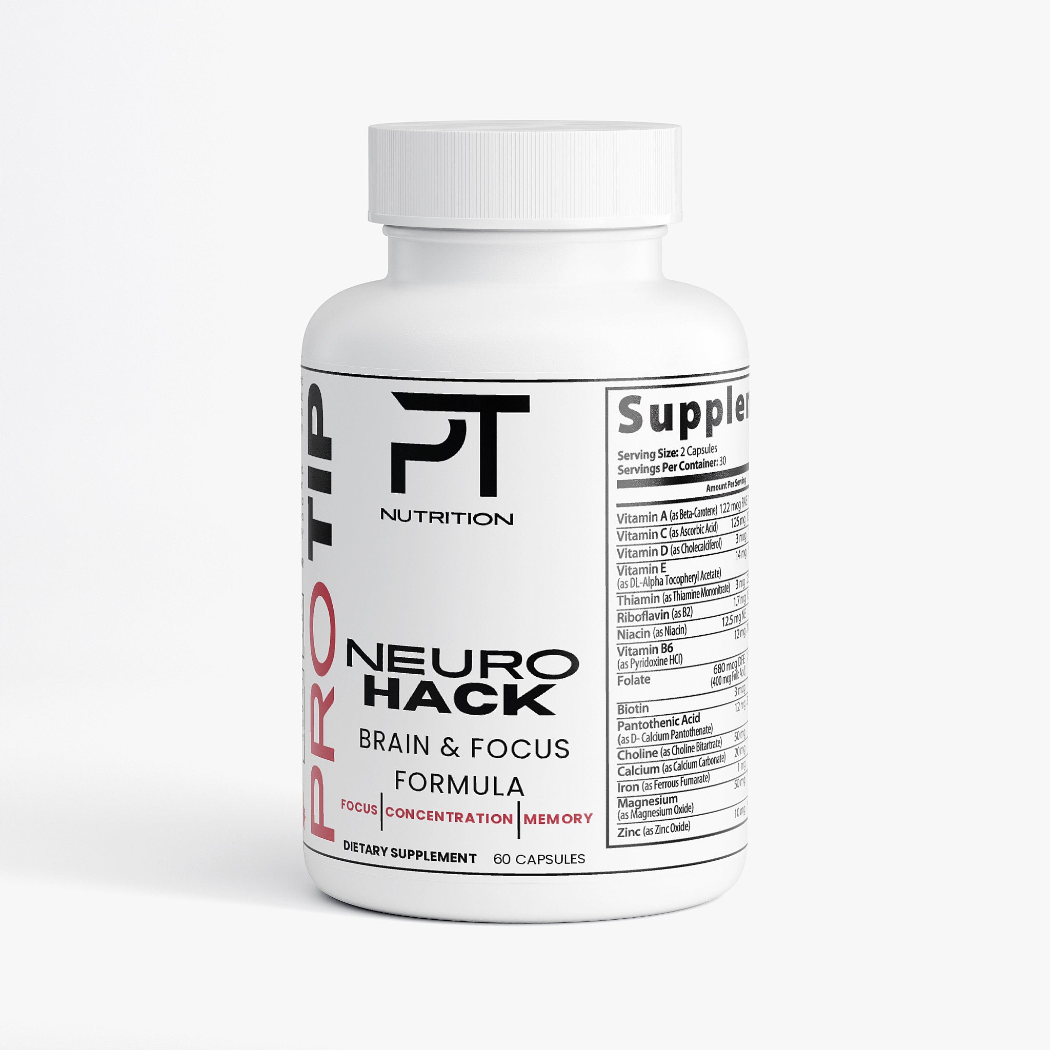 Pro Tip NeuroHack | Brain & Focus Formula | 60 Capsules - Pro Tip Nutritional Supplements
