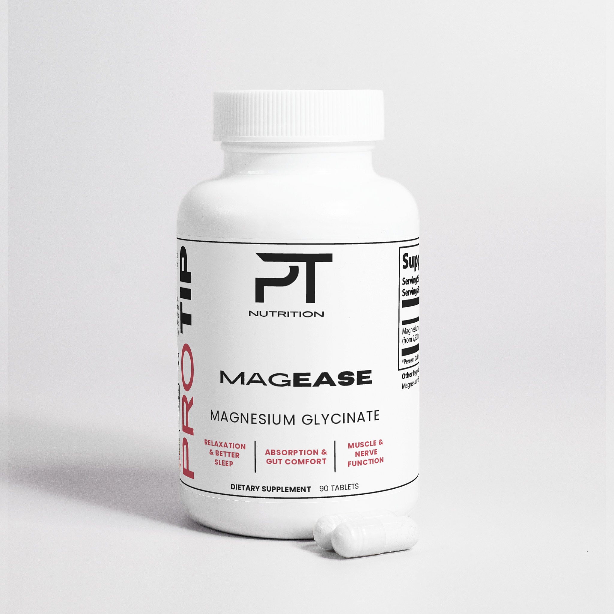 Pro Tip MagEase | Bone + Joint + Sleep + Calm | Magnesium Glycinate | 90 Capsules - Pro Tip Nutritional Supplements