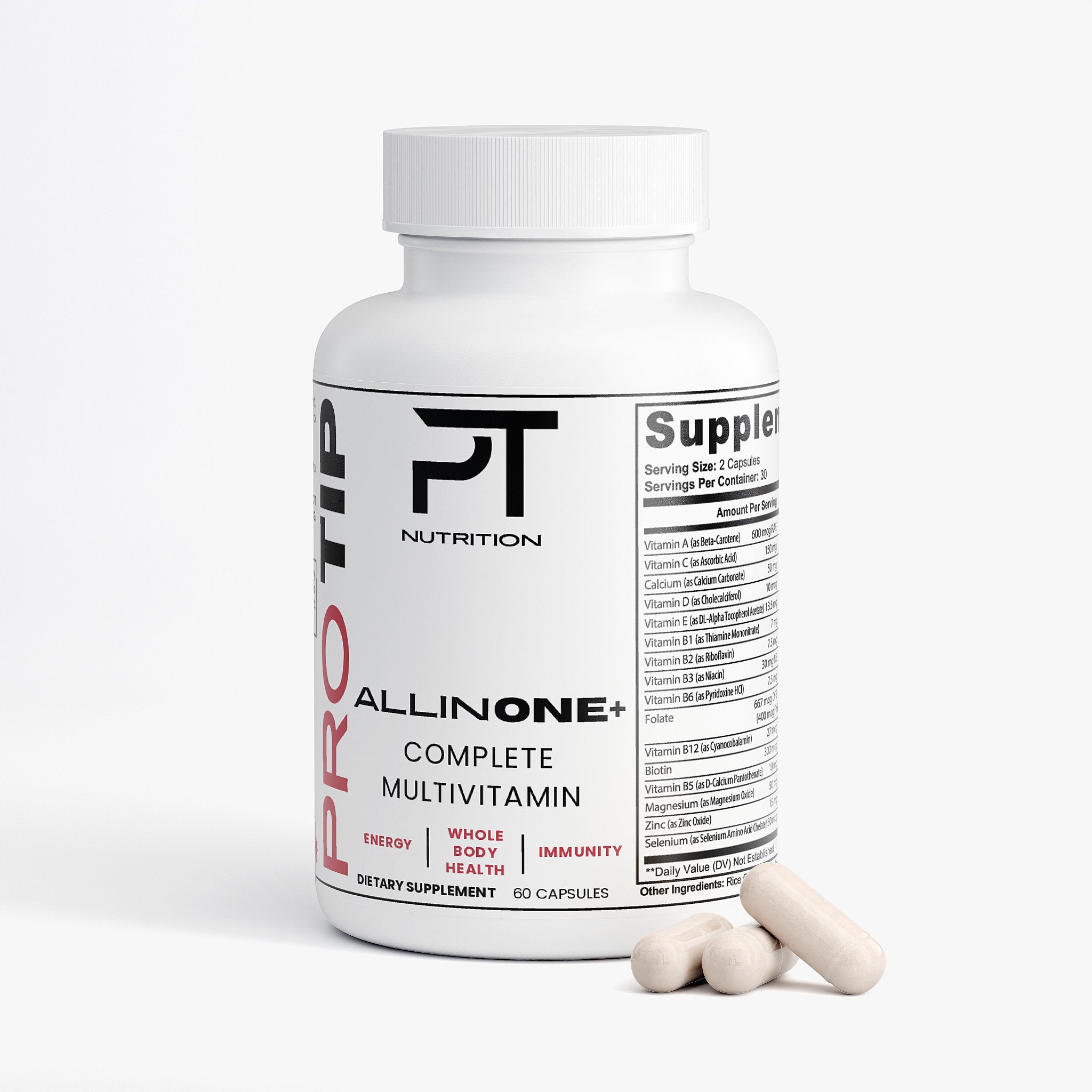 Pro Tip AllInOne+ | Complete Multivitamin | 60 Capsules - Pro Tip Nutritional Supplements