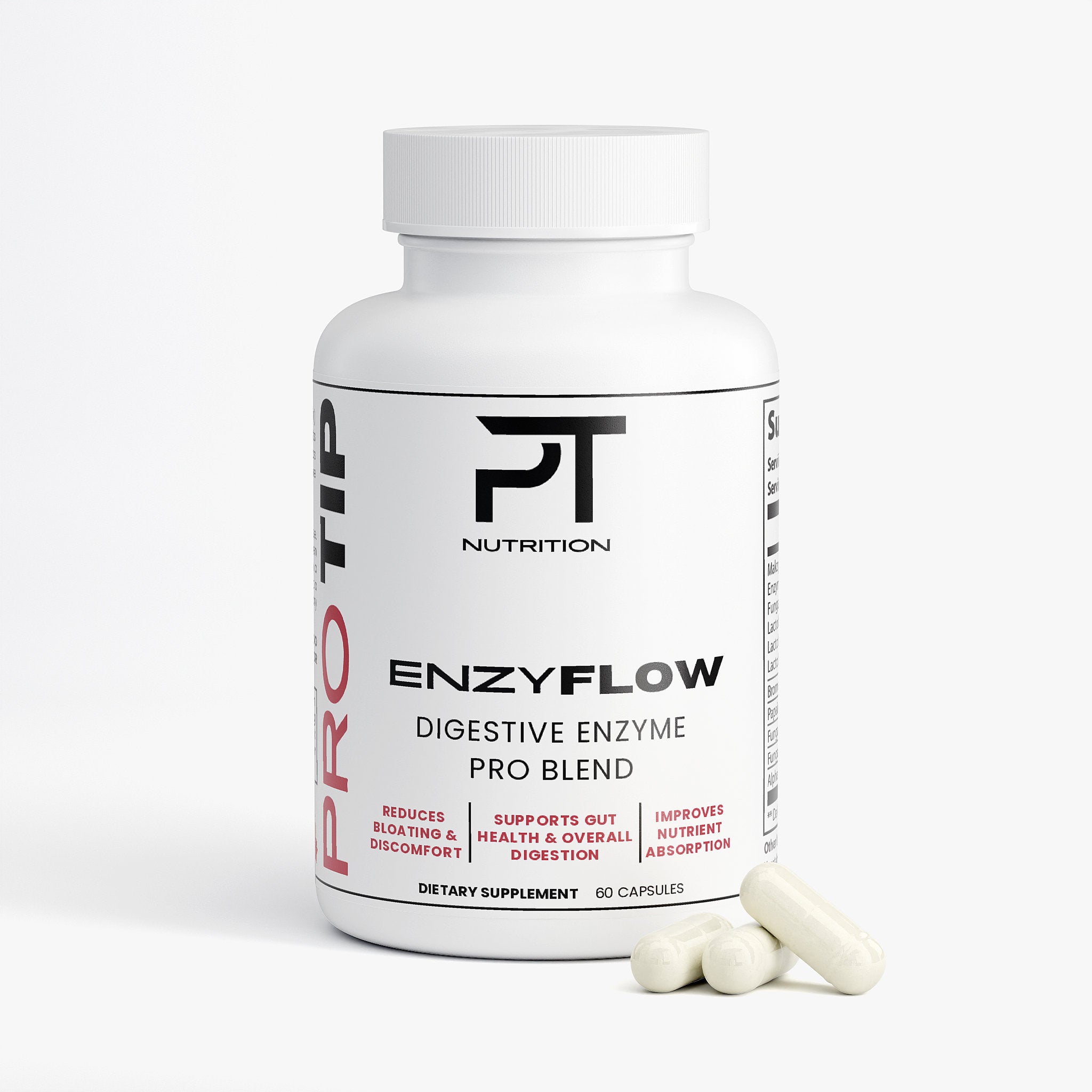 Pro Tip EnzyFlow | Digestive Enzyme Blend | 60 Capsules - Pro Tip Nutritional Supplements