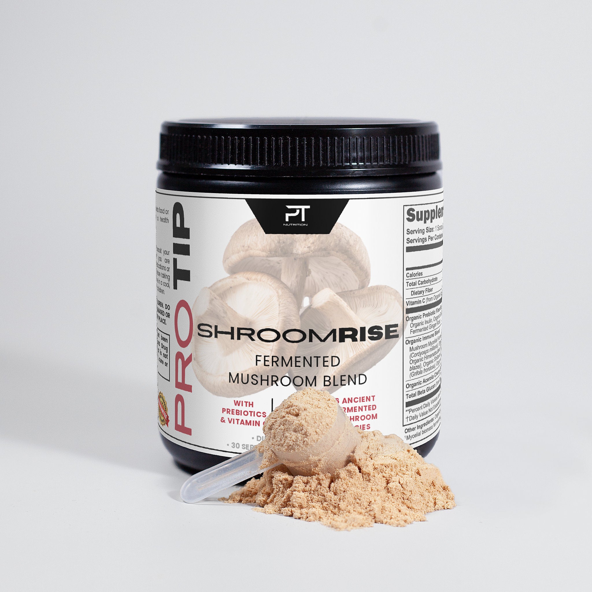 Pro Tip ShroomRise | Fermented Mushroom Powder | 30 Servings - Pro Tip Nutritional Supplements