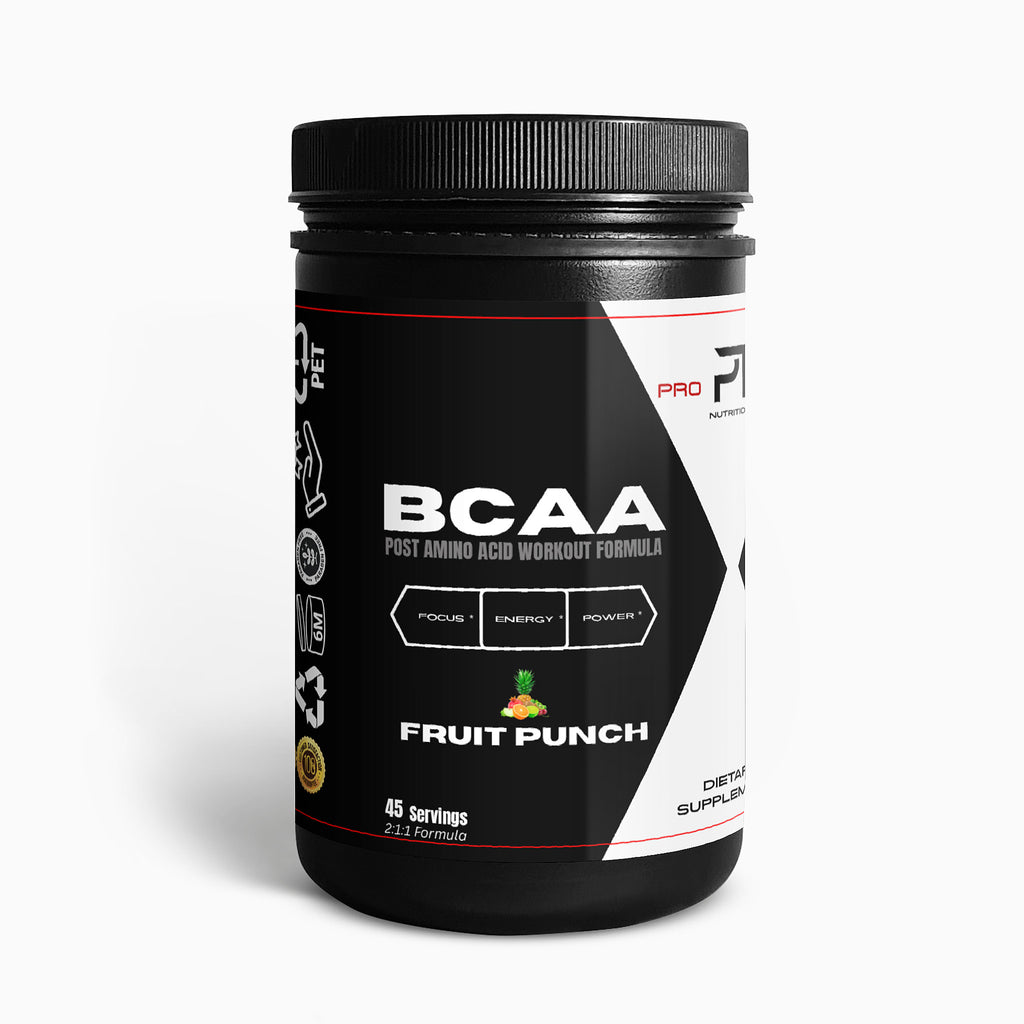 Pro Tip BCAA Powder | Essential Amino Acids | Fruit Punch Flavor | 45 Servings - Pro Tip Nutritional Supplements