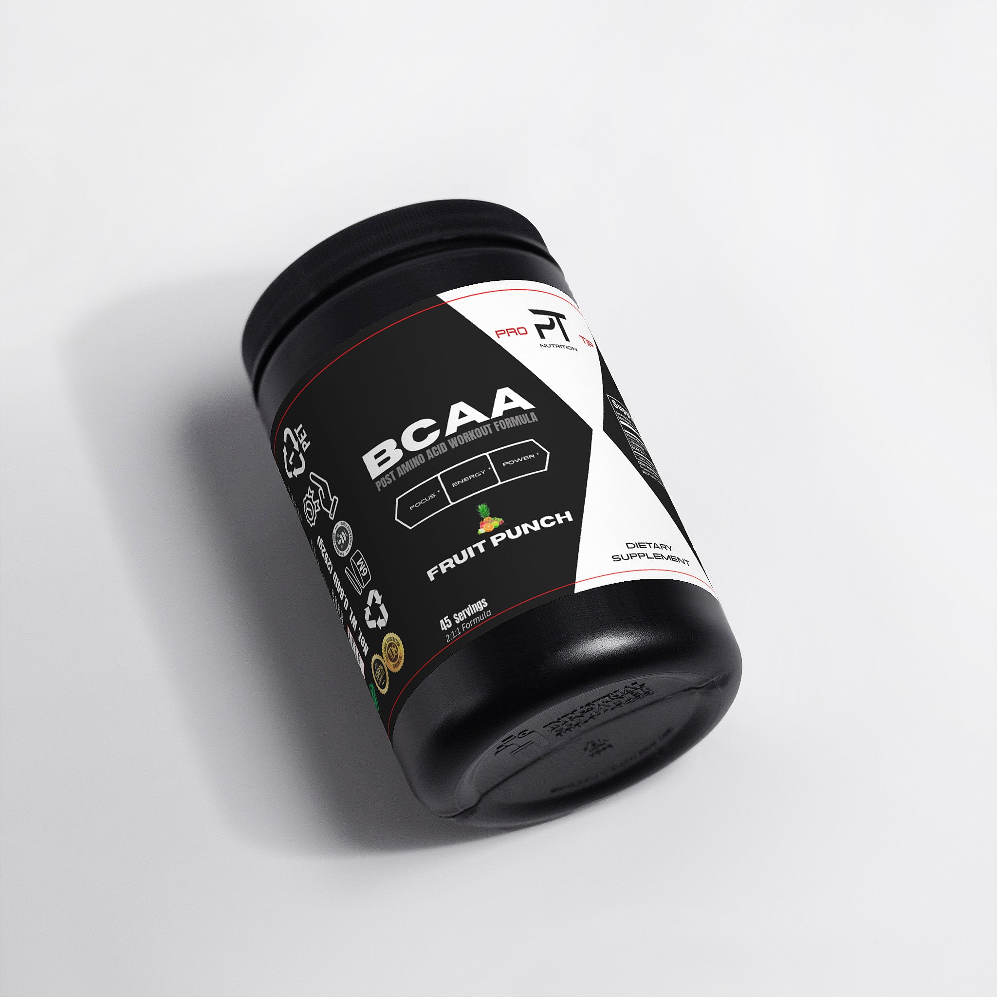 Pro Tip BCAA Powder | Essential Amino Acids | Fruit Punch Flavor | 45 Servings