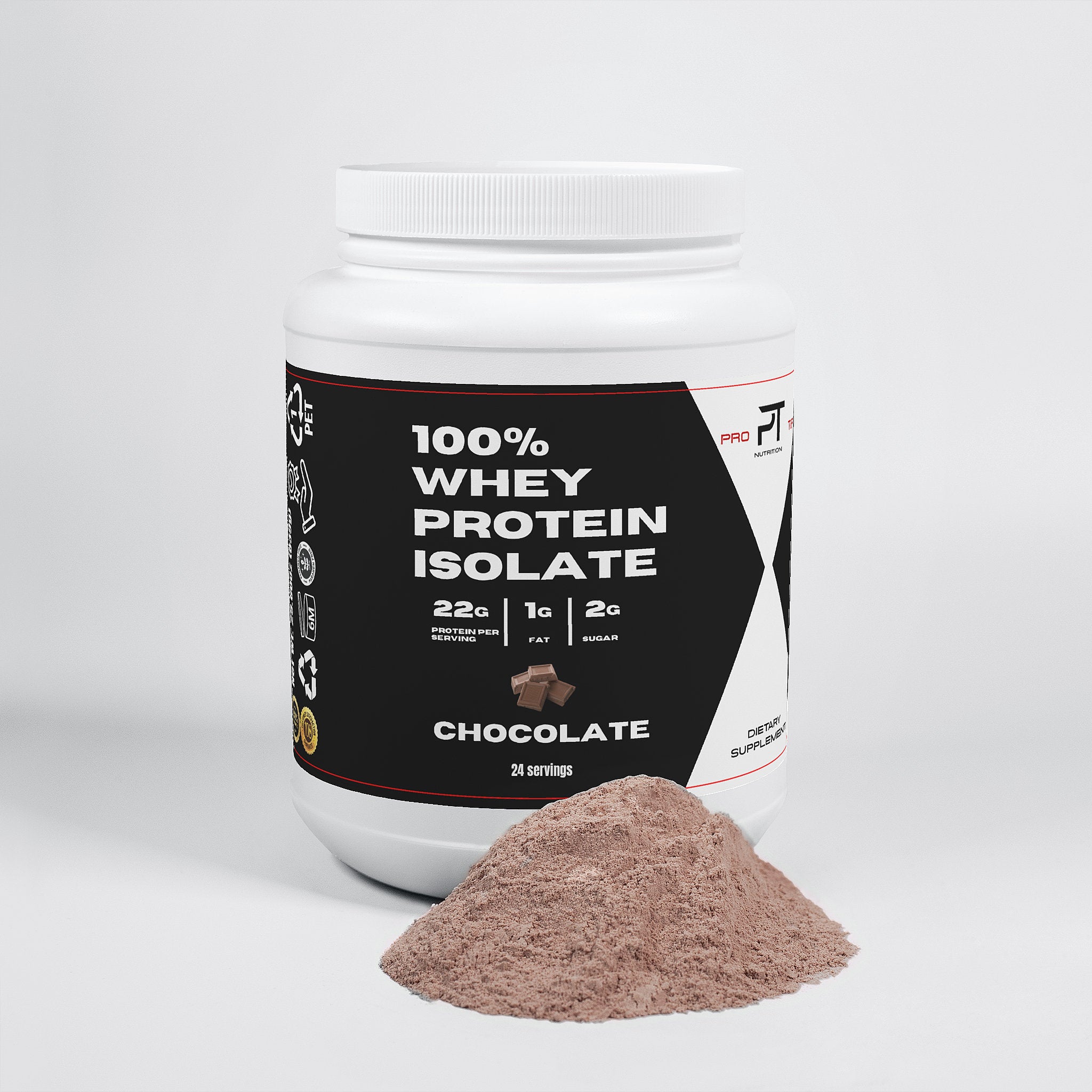 Pro Tip 100% Whey Protein Isolate | Chocolate Flavor | 22g Protein | 24 Servings