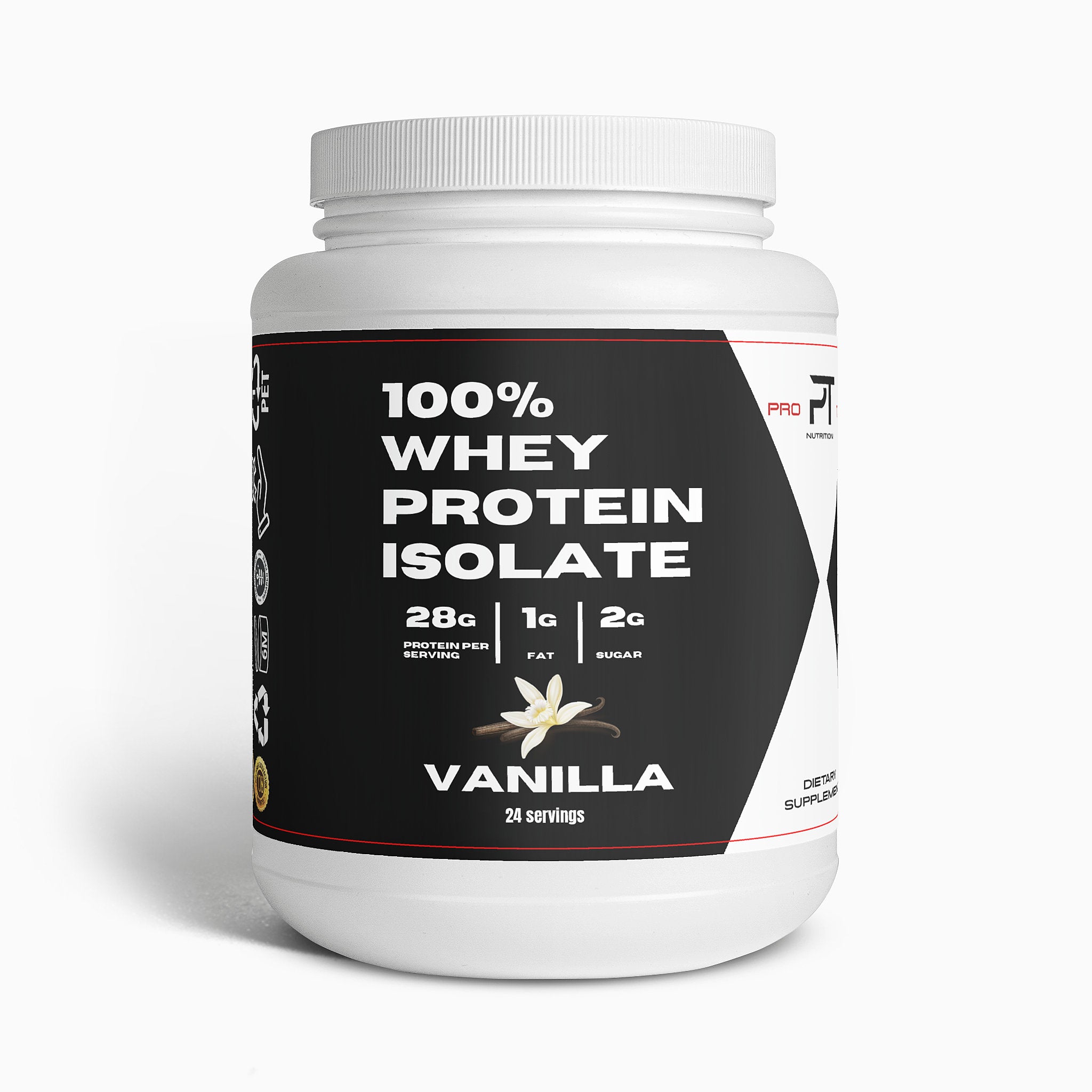 Pro Tip 100% Whey Protein Isolate | Vanilla Flavor | 22g Protein | 24 Servings - Pro Tip Nutritional Supplements