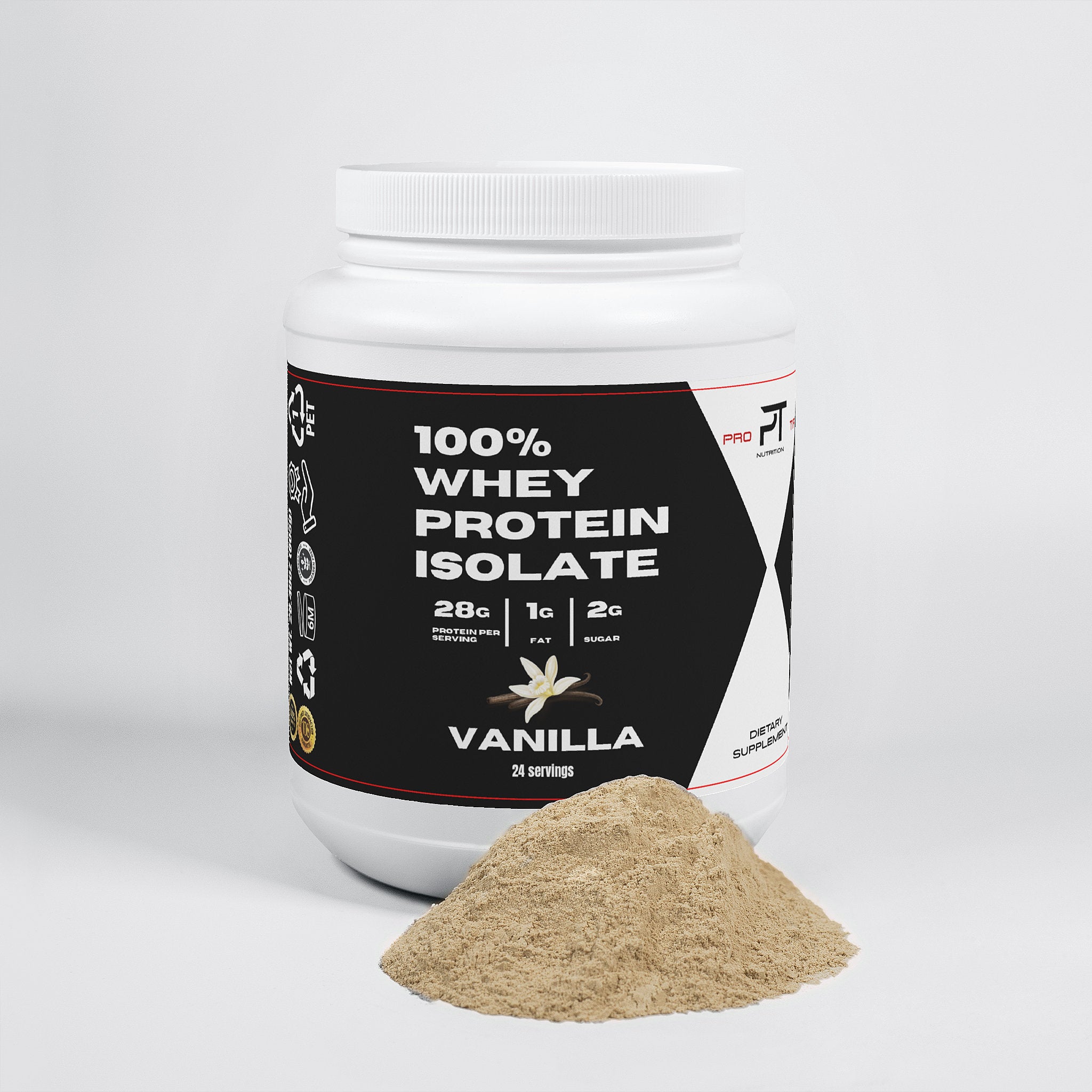 Pro Tip 100% Whey Protein Isolate | Vanilla Flavor | 22g Protein | 24 Servings - Pro Tip Nutritional Supplements