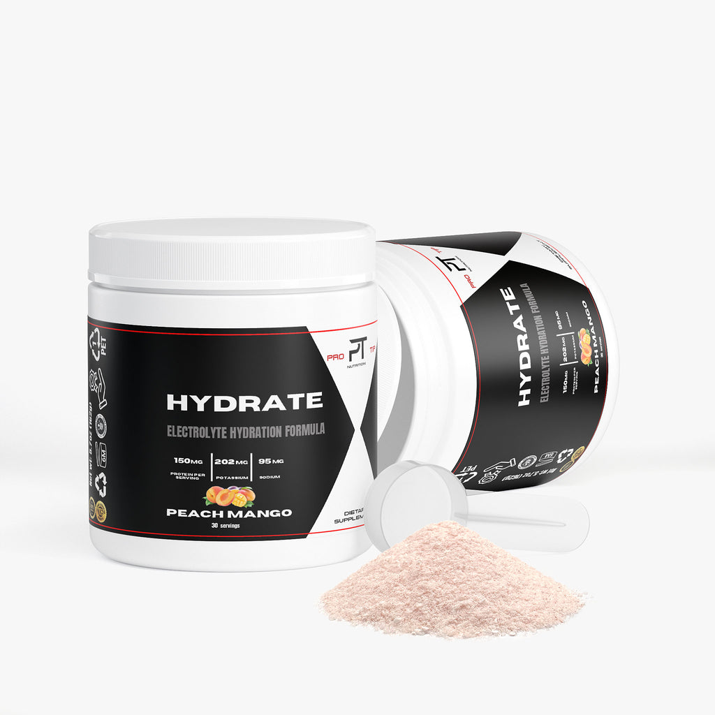 Pro Tip Hydrate | Electrolyte Hydration Formula Drink Mix | Peach Mango Flavor | 30 Servings