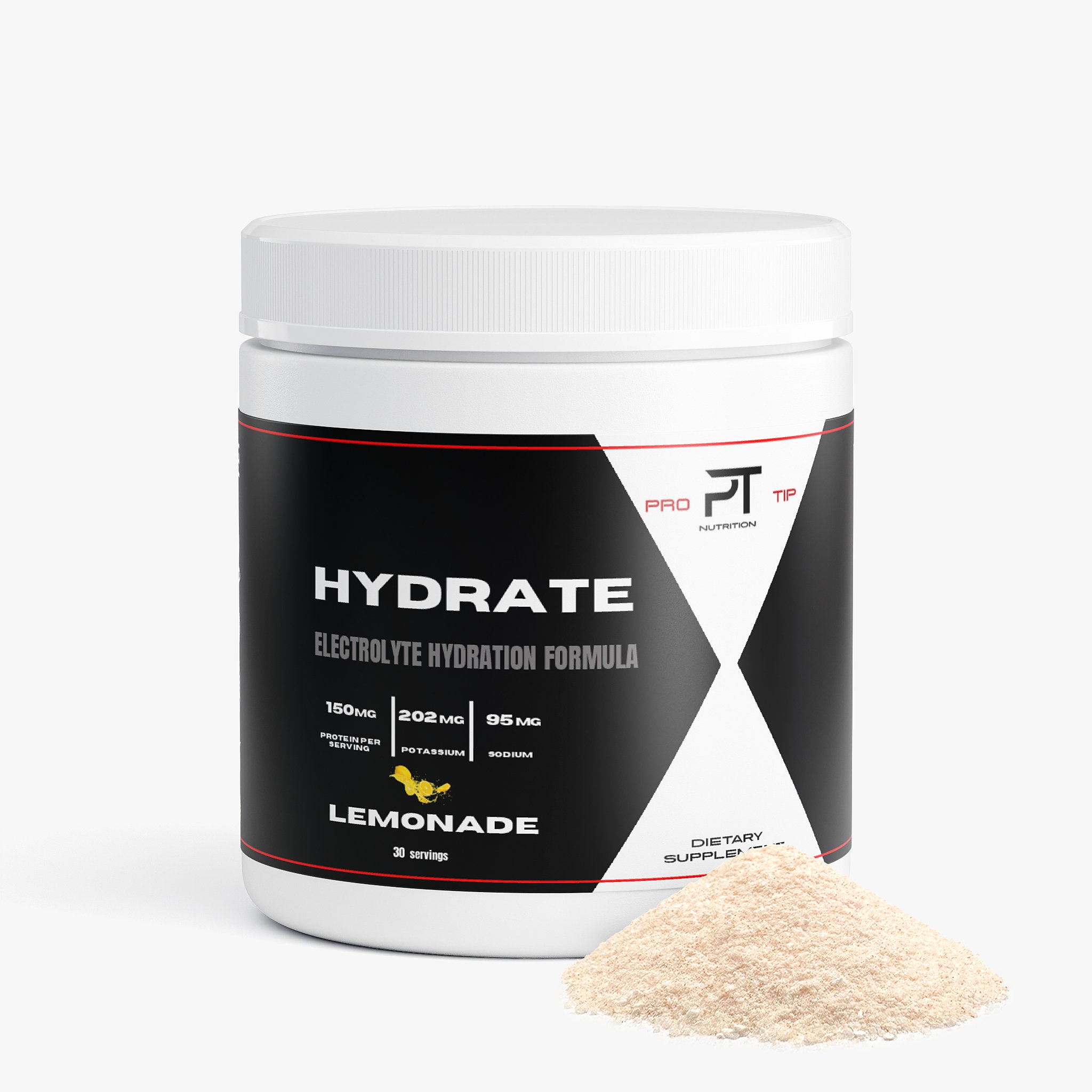 Pro Tip Hydrate | Electrolyte Hydration Formula Drink Mix | Lemonade Flavor | 30 Servings