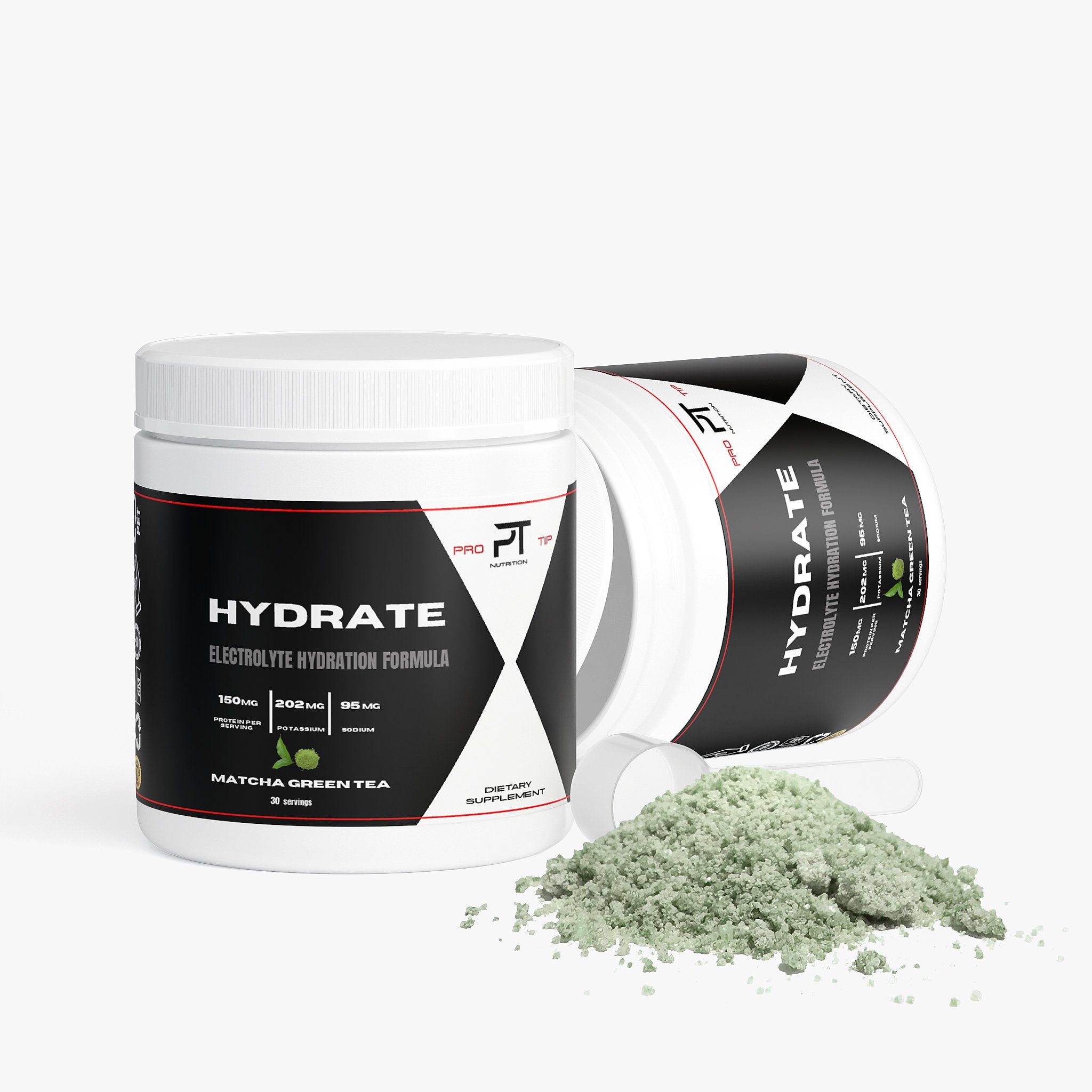Pro Tip Hydrate | Electrolyte Hydration Formula Drink Mix | Matcha Green Tea Flavor | 30 Servings
