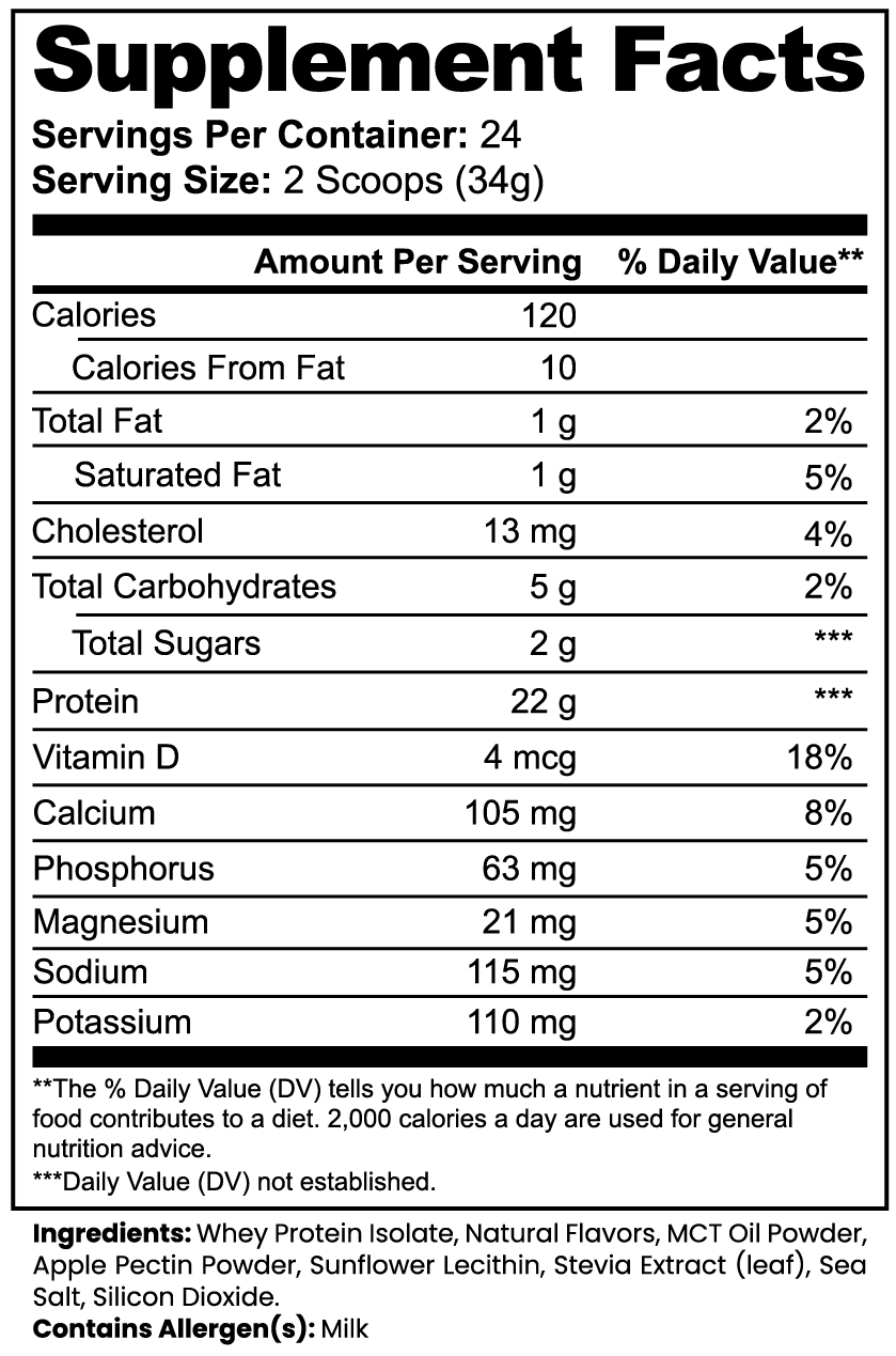 Pro Tip 100% Whey Protein Isolate | Vanilla Flavor | 22g Protein | 24 Servings - Pro Tip Nutritional Supplements