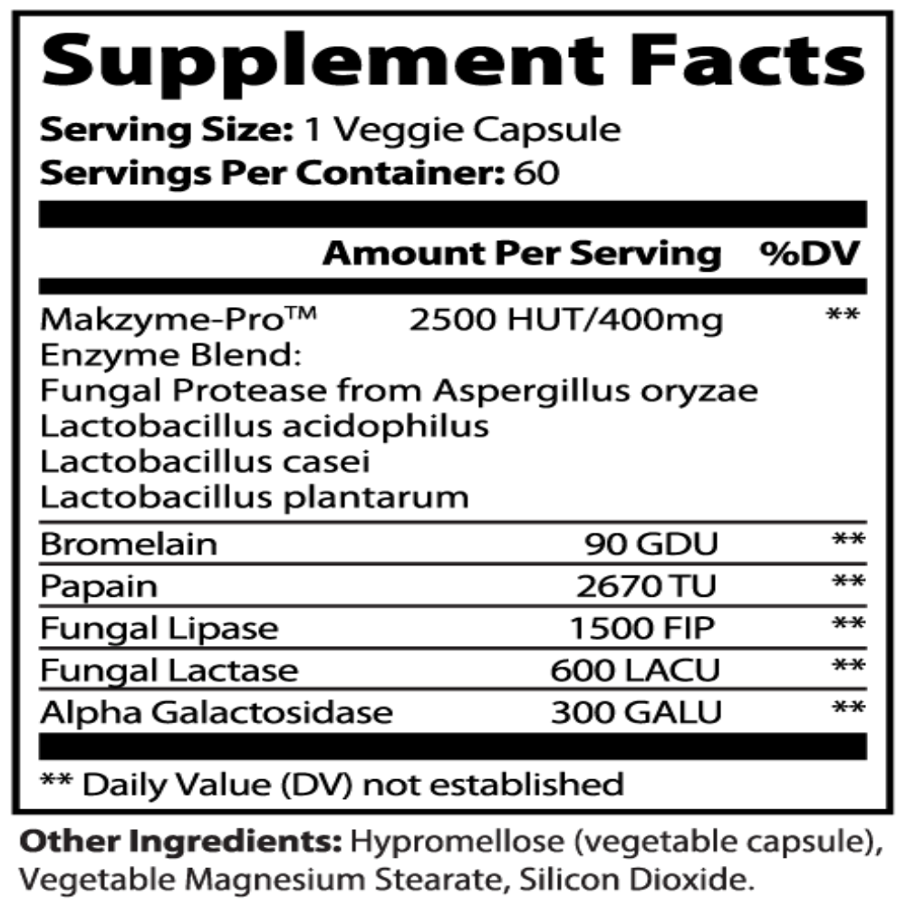 Pro Tip EnzyFlow | Digestive Enzyme Blend | 60 Capsules - Pro Tip Nutritional Supplements