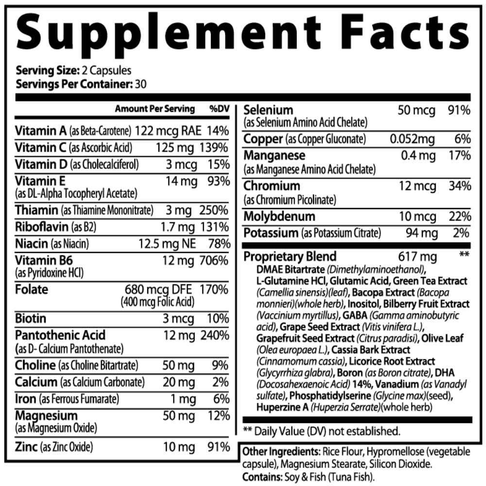 Pro Tip NeuroHack | Brain & Focus Formula | 60 Capsules - Pro Tip Nutritional Supplements