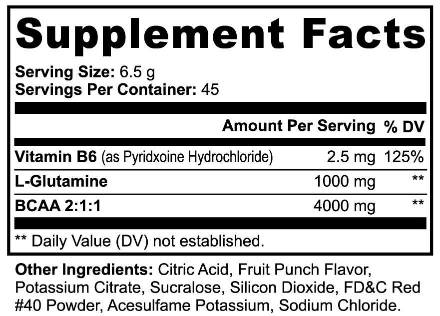 Pro Tip BCAA Powder | Essential Amino Acids | Fruit Punch Flavor | 45 Servings - Pro Tip Nutritional Supplements