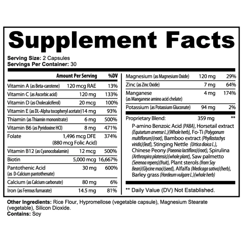 Pro Tip BeautyFuel | Hair, Skin & Nails Formula | 60 Capsules